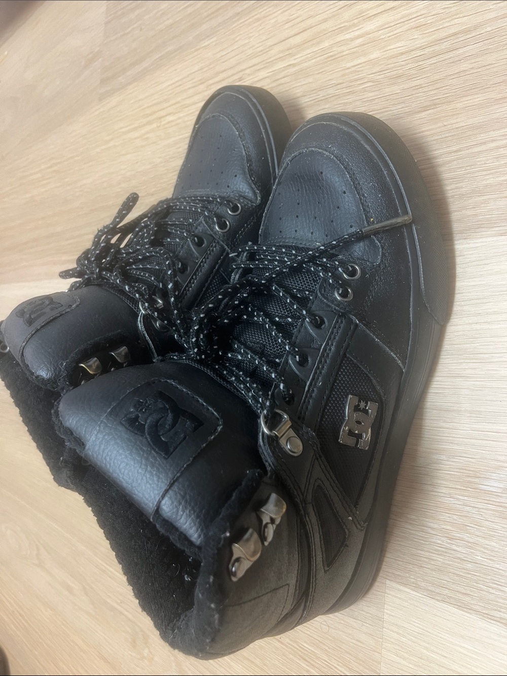 DC Black Lace-Up High-Top Boots